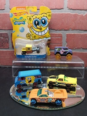 5x Sponge Bob Squarepants Hot Wheels Die Cast 1:64 *No Duplicates *See Blister - Image 1 of 4