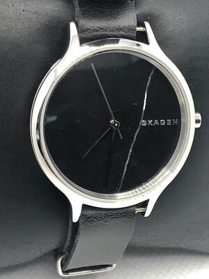 Женские кварцевые наручные часы Skagen SKW2673 черная кожа аналоговый черный циферблат OL131 - Изображение 1 из 4