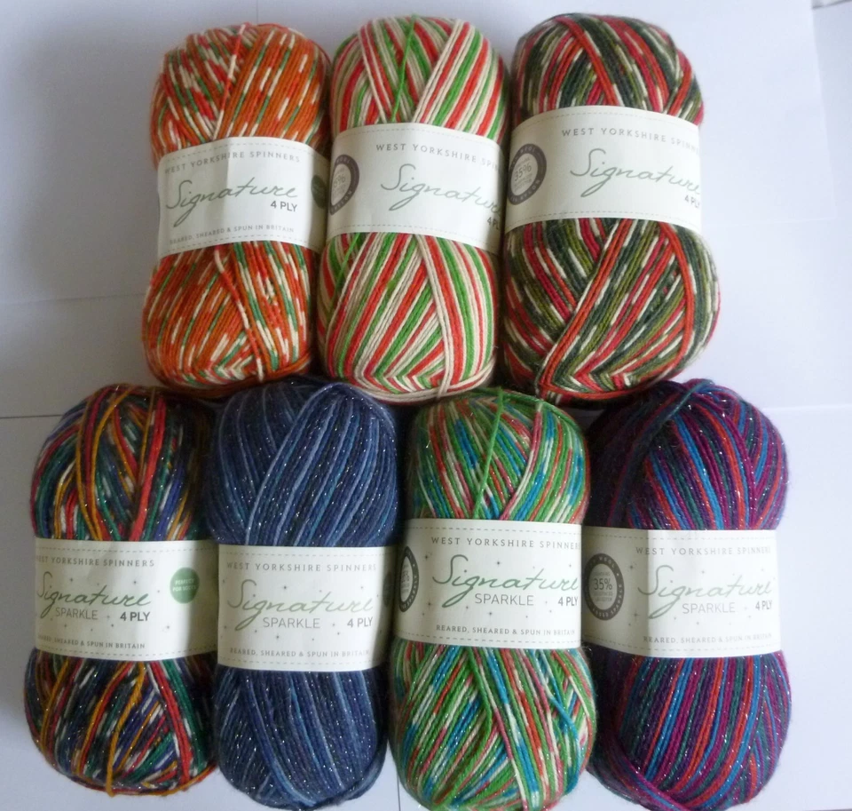 West Yorkshire Spinners 4 Ply Signature Sock yarn ~ Christmas Collection x 100g