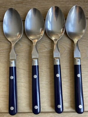 4 cucharas soperas de acero inoxidable WF Washington Forge MARDI GRAS AZUL MARINO Foto 1 de 4