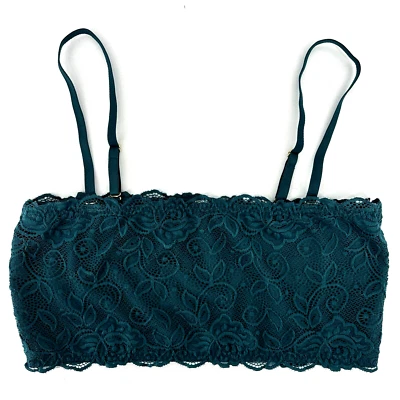 Bralette de encaje para mujer Anthropologie verde azulado talla mediana ajustable Foto 1 de 4
