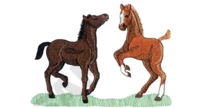 Foals HORSE PONY WESTERN Bathroom Hand Towel Set Embroidered - Picture 1 of 3