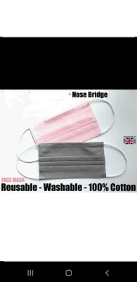 Reusable Face Mask UK Taylor Made **100% Cotton*** - Image 1 of 4