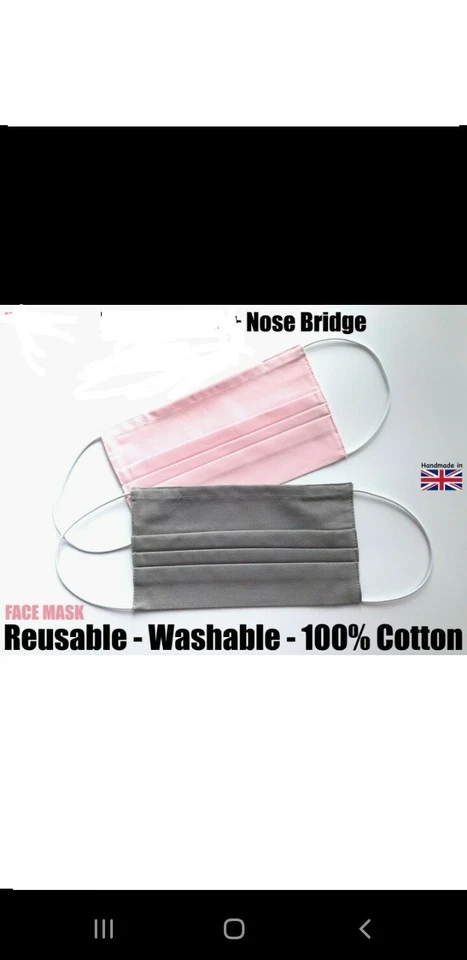 Reusable Face Mask UK Taylor Made **100% Cotton*** - Image 1 of 4