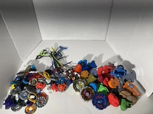 Beyblade Lot Launchers Parts Burst Metal Accessories Ripcords 50+ pcs & STADIUM - Picture 1 of 6