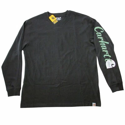 Camiseta Carhartt Para Hombre Manga Larga Calce Suelto Peso Pesado Manga Escritura Gráfica B Foto 1 de 2