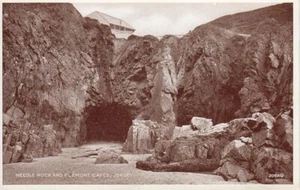 (al23) Needle Rock and Plemont Caves - Jersey Channel Islands Postcard - Picture 1 of 2