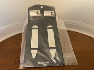 Express Designer Lion Cufflinks Collar Stay Silver Tone Rectangle New In Package - Picture 1 of 2