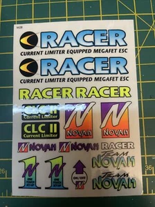Vintage RC Novak 1:10 Decal Sheet (1) “Racer” Color Blue - Picture 1 of 1