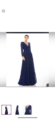 Mac Duggal #55311 ...Tiered Skirt Long Sleeve Gown Sz 8 - Image 1 of 3