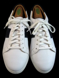 Allen Edmonds "COURTSIDE SPORT" Men's Leather Sneakers 9 D WHITE/NAVY (360N) - Picture 1 of 10