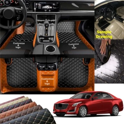 For Dodge Challenger Charger Custom Carpets Waterproof Car Floor Mats PU Leather Foto 1 de 4
