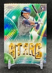 Evan Carter 2024 Topps Chrome Update Stratospheric Stars #SSC-15 Texas Rangers - Picture 1 of 2