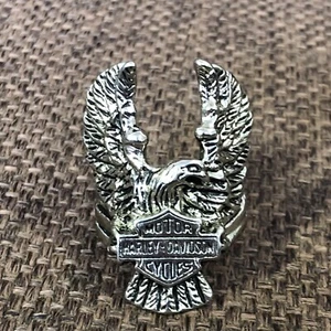Vintage Harley Davidson Motor Cycles Ring - Stainless Steel Eagle- Rare Find - Foto 1 di 10