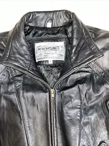 Chaqueta bombardero de motocicleta de cuero Sawyer of Napa vintage para hombre talla L grande - Imagen 1 de 6