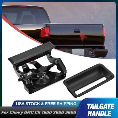 Black Tailgate Handle & Bezel For Chevrolet C1500 C2500 C3500 K1500 K2500 K3500 - Изображение 1 из 4