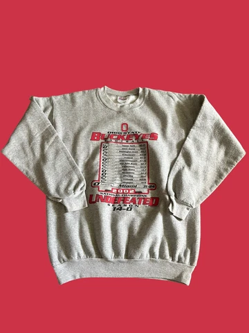 Ohio State Buckeyes 2002 Perfect Season VTG Sweatshirt Medium Cover