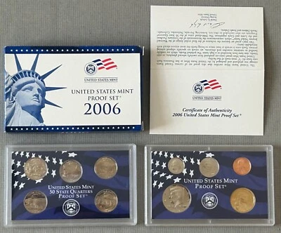 2006 UNITED STATES Mint PROOF 10 Coin Set Original Box Certificate Authenticity - Image 1 of 4