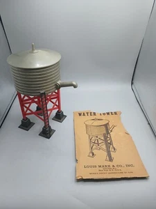 Vintage Louis Marx No.065 Water Tower With Original Box Gray and Red Trains - Picture 1 of 7