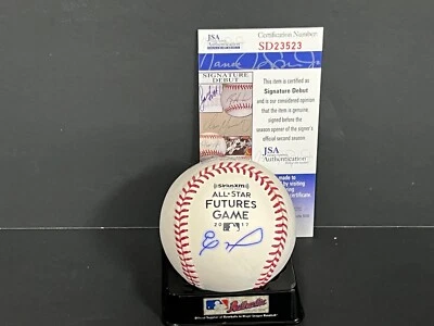 Eloy Jimenez White Sox Auto Signed Baseball 2017 Futures Game Imperfect JSA COA - Image 1 of 2