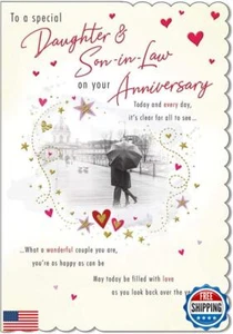 Piccadilly Greetings Traditional Anniversary Card Daughter and Son in Law - 9 - Picture 1 of 2