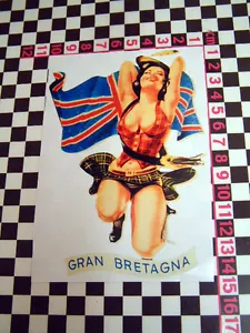 Sexy Pegatina Vintage Italiana Scooter Niña - Gran Bretaña para Lambretta o Iso - Imagen 1 de 1