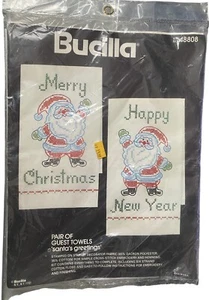 Bucilla NAVIDAD Invitado Toalla Punto de Cruz Santa Decoración KIT ARTESANAL 48808 - Imagen 1 de 5