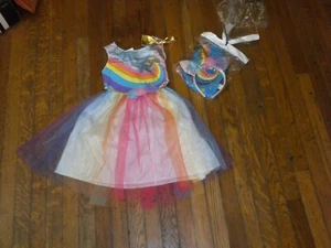 Item 147 Costume Kids 4T-5T Unicorn Rainbow Dress w/headband see all pics - Picture 1 of 7