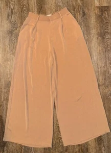 Tronjori Women’s High Waist Casual Wide Leg Long Palazzo Pants Small, Camel Tan - Picture 1 of 9