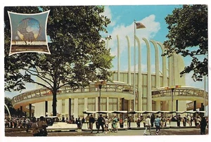 64 PYLONEN & Halle FORD Glas ROTUNDA New York Weltausstellung 1964 1965 Postkarte NY - Bild 1 von 2