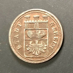 1917 Germany Stadt Neheim 10 Pfennig Kreigsgeld Funck #358.1 World Coin - Picture 1 of 2