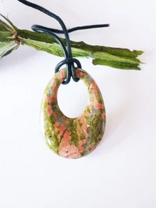 SCHMUCK-STCK EPIDOT UNAKIT HEIL TROPFEN ANHÄNGER NEU - Bild 1 von 2