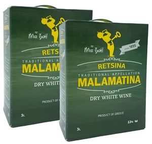 Retsina Malamatina 2x 3,0l Bag-in-Box | Geharzter Weißwein aus Griechenland - Bild 1 von 1