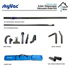 SkyVac Telescopic Suction Vacuum Pole Kit / For Gutter Cleaning / Up to 28ft NEW