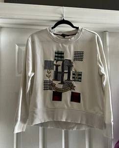 Tommy Hilfiger Women Patchwork Sweatshirt Size M - Picture 1 of 5