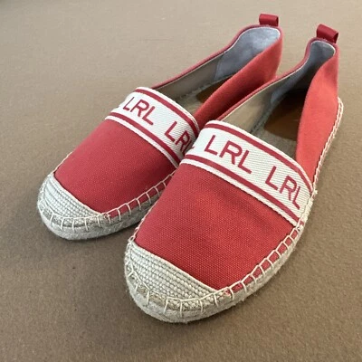 Alpargatas de lona Lauren Ralph Lauren Caylee III rojas y naturales talla 8,5 Foto 1 de 4