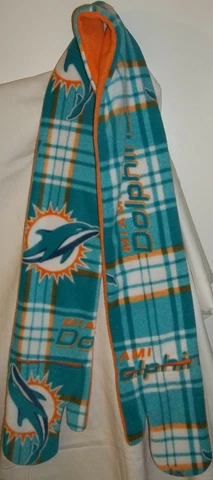 Miami Dolphins Polar Fleece Mitten Scarf Womens Fit Cover