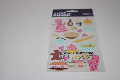 Sticko Autocollant Delantal para Hornear Mezclador Pastel con Huevo Harina Temporizador Tazón Álbum de Recortes Foto 1 de 4