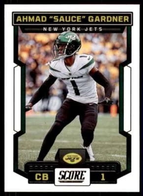 2023 Score #292 Ahmad "Sauce" Gardner New York Jets Football Card NM-MT ID:32876 - Image 1 of 2