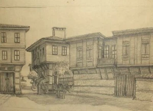 Realist pencil painting cityscape - Picture 1 of 24