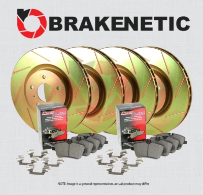 F&R BRAKENETIC Slotted Brake Rotors + Ceramic Pads 1 PIN BSK83431 - Imagem 1 de 3