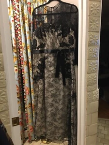 Liancarlo couture 16 white with black lace overlay gown 16 EUC - Picture 1 of 7