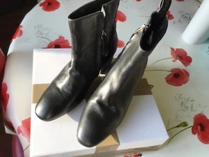 BOTTINES Gioseppo noires CUIR T37. Neuves talon serpent - Imagen 1 de 7