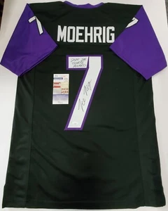 TCU HORNED FROGS TRE'VON MOEHRIG AUTOGRAPHED SIGNED INSCRIBED JERSEY JSA COA - Picture 1 of 3