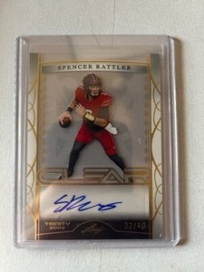 Spencer Rattler auto /40! Clear Gold 2022 Leaf Trinity QB South Carolina Rookie