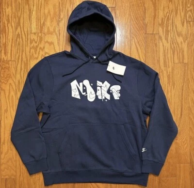 Sudadera con Capucha Nike Club Polar Gráfico Azul Marino DQ4653-410 Para Hombre Talla Grande” Foto 1 de 3