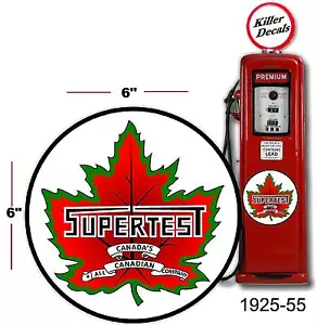 (SUPE-1) 6" 1925-55 SUPERTEST AUFKLEBER FÜR ÖLDOSE / GASPUMPE / SCHMIERSTOFF - Bild 1 von 1