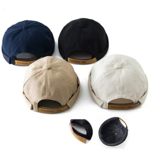 Letter Adjustable Men Women Skullcap Sailor Baseball Cap Beanies Brimless Ha*eh - Picture 1 of 13