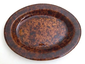 VINTAGE MORTON POTTERY VSPNT TORTOISE SPATTERWARE STONEWARE CERAMIC OVAL PLATTER - Picture 1 of 12