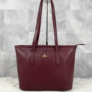 Vivienne Westwood Hand Bag Tote Bag Orb Red Leather Authentic Used Excellent+ - Picture 1 of 10